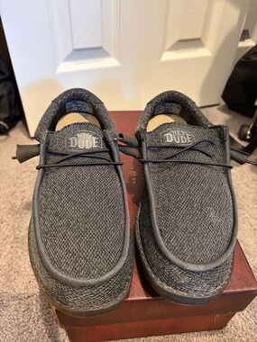 Hey Dude Men’s Charcoal Knit Slip-On Loafers